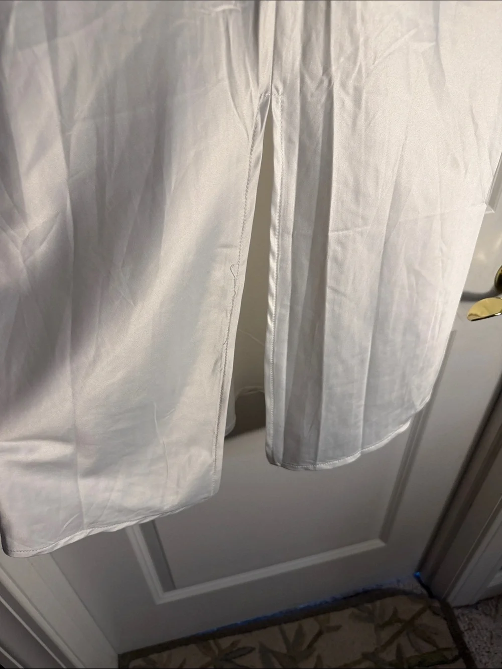 Silky White Bias-Cut Midi Slip Skirt - Picture 5 of 5